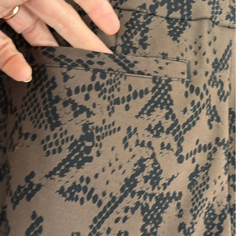 Cabi Chocolate Brown Snakeskin Print Trousers, M - Picture 5 of 7